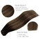 WENNALIFE Clip in Hair Extensions Real Human Hair, 18 Inch 120g 7pcs Dark Brown to Chestnut Brown Balayage Hair Extensions Clip In Human Hair Remy Clip in Hair Extensions Real Human Hair Double Weft