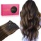 WENNALIFE Clip in Hair Extensions Real Human Hair, 18 Inch 120g 7pcs Dark Brown to Chestnut Brown Balayage Hair Extensions Clip In Human Hair Remy Clip in Hair Extensions Real Human Hair Double Weft