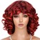 Curly Wig for Black Women Short Afro Wigs with Bangs Soft Big Bouncy Fluffy Kinky Curls wig for Women Heat Resistant Red Afro Wig Cosply (Red,14Inch)