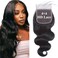 4x4 Lace Closure Body Wave Human Hair Transparent Lace Closure Human Hair 100% Unprocessed Brazilian Virgin Body Wave Human Hair 150% Density Body Wave Transparent Lace Closure Natural Black 16Inch