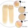 613 Closure Straight 4x4 Transparent HD Lace Closure Blonde Closure 12A Brazilian Virgin Remy Human Hair Extension 100% Russian Blonde Human Hair for Women Free Part Pre Plucked 20 Inch