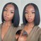 Glueless Bob Wig Human Hair Pre Plucked Pre Cut 4x4 HD Straight Lace Front Wigs Human Hair for Black Women No Glue Upgraded Wear and Go Glueless 150% Density (4x4 Glueless Bob Wig, 10 Inch)