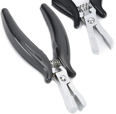 Fusion Bond Crusher Tool For Keratin Hair Extensions K Tip Remover Black Plier Professional Hair Extension Tool