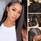 Black Women's Long Dark Brown Straight V/U Part Wig, 22 Inch, Heat Resistant Human Hair, Glueless Clip-on Full Head Wig