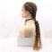 Synthetic Ombre Brown Braid Lace Front Wigs Bouncy Braid Curly Wigs Baby Hair For Women Double Braiding hair Ends Blonde Braided Wigs &hellip;