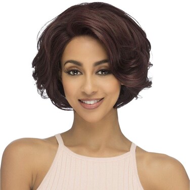 Vivica A. Fox (Carly) - Heat Resistant Fiber Swiss Lace Front Wig in MEDIUM DARK BROWN