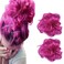 iLUU Hot Pink Color Messy Hair Bun Chignons Synthetic Hair Extensions Wavy Updo Scrunchy Hairpieces Hair Extension for Beauty Women Girls Ladies Party Cosplay 2pcs #8D