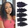 Deep Water Wave Bundles with Closure Brazilian Deep Short Bob Curly Human Hair 4 Bundles with 4x4x1 Middle Part Lace Closure Wet and Wavy Bundles with Lace Closure 50g/bundle(10 10 10 10+10)