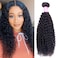 Kinky Curly Hair 1 Bundle 22inch Unprocessed Virgin Peruvian Curly Human Hair Bundles Kinky Curly Bundles Hair Weft Weave Extensions 100g/bundle Natural Black Color