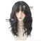 Wavy wigs with Bangs for women Party Wigs Natural Looking Heat Resistant Fiber Hair Color Wavy hair osplay Daily Part Wig for Women Full Hair Straight Wigs (Black brown)