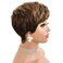 Short Blonde Hair Wig Synthetic Wigs for Black/White Women Short Blonde Wigs with Bangs