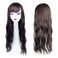 Long 55cm Nature Loose Wavy Hair Topper One Piece Clip in Hairpiece Middle Part With Blunt Bangs Snythetic Wig Dark Brown