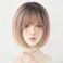 Blonde Short Bob Wig Straight Rose Golden Bob Wig with Bangs Synthetic Straight Bob Wig for Women Natural Looking for Daily Use (Rose Gold)
