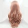 Melody Pink Lace Front Wigs - Long Natural Wave Middle Part Candy Pink Synthetic Lace Front Wigs For Women Half Hand Tied Heat Resistant Fiber Hair 24 Inch