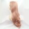 Melody Pink Lace Front Wigs - Long Natural Wave Middle Part Candy Pink Synthetic Lace Front Wigs For Women Half Hand Tied Heat Resistant Fiber Hair 24 Inch