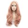 Melody Pink Lace Front Wigs - Long Natural Wave Middle Part Candy Pink Synthetic Lace Front Wigs For Women Half Hand Tied Heat Resistant Fiber Hair 24 Inch