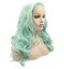 Green Blue Lace Front Wig - Body Wave Synthetic Lace Front Wigs For Women 180% Density Half Hand Tied Heat Resistant Fiber Hair 24''