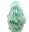 Green Blue Lace Front Wig - Body Wave Synthetic Lace Front Wigs For Women 180% Density Half Hand Tied Heat Resistant Fiber Hair 24''