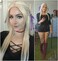 Long Blonde Straight Lace Front Wigs #60 Platinum Blonde Natural Heat Resistant Synthetic Hair Half Hand Tied Wigs Pre Plucked 150% Density