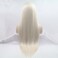 Long Blonde Straight Lace Front Wigs #60 Platinum Blonde Natural Heat Resistant Synthetic Hair Half Hand Tied Wigs Pre Plucked 150% Density