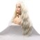 Melody 60# White Synthetic Lace Front Wigs Middle Part Loose Wave Wigs for Women 180% Density Half Hand Tied Heat Resistant Fiber Hair Gift 24''