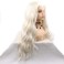 Melody 60# White Synthetic Lace Front Wigs Middle Part Loose Wave Wigs for Women 180% Density Half Hand Tied Heat Resistant Fiber Hair Gift 24''