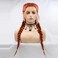Synthetic Copper Red Braid Lace Front Wigs 360#Color Double Braided Wig Heat Resistant Fiber Long Braid Wig With Baby Hair &hellip;