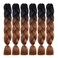 Xiaofeng Braiding Hair Extensions for Women 6 Packs 100g/Pack 24Inch High Temperature Ombre Jumbo Synthetic Braiding Hair for Twist Crochet Braids (24 Inch, black-deep brown)