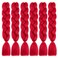 Xiaofeng Braiding Hair Extensions for Women 6 Packs 100g/Pack 24Inch High Temperature Ombre Jumbo Synthetic Braiding Hair for Twist Crochet Braids (24 Inch, red)