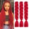 Xiaofeng Braiding Hair Extensions for Women 6 Packs 100g/Pack 24Inch High Temperature Ombre Jumbo Synthetic Braiding Hair for Twist Crochet Braids (24 Inch, red)