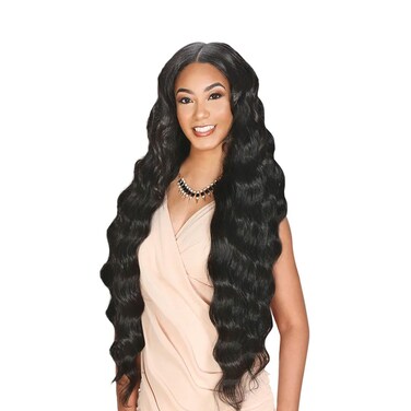 Zury Sis Synthetic Natural Dream Weave - Ocean Wave 36" (Color : 1 Jet Black)