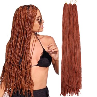 Long Micro 3X Pre-Looped Synthetic Zizi Braids 10 Packs/Lot 28 Inch 50g/Pack Color Thin Small Box Braid Crochet Hair Twist Fiber Hair Micro Zizi box Braiding Hair Extension(350)