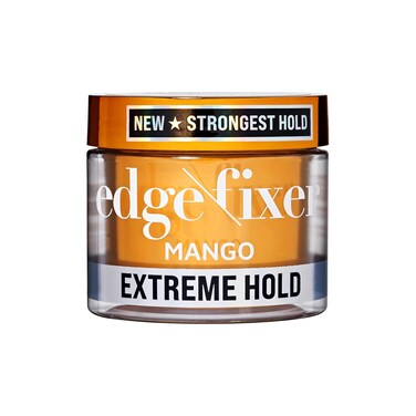 KISS COLORS &amp; CARE Extreme Hold Edge Fixer Hair Gel, 24 Hour Maximum Hold, Ultimate Styling Control, No Flake Formula, For Coarser, Coily Hair, 3.38 oz (100 mL) - Mango Fragrance