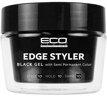 Eco Style Professional Styling Gel Edge Styler Black Gel with Semi Permanent Color - 8 fl oz (Pack of 1)