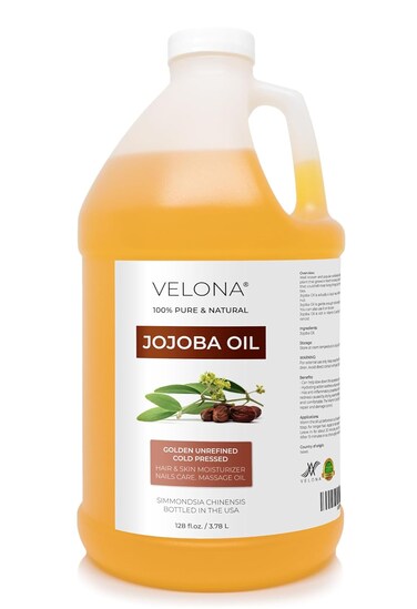 Jojoba Oil - 1 Gallon / 128 Fl Oz   100% Pure and Natural   Golden, Unrefined, Cold Pressed, Hexane Free   Moisturizing Face, Hair, Body, Skin Care, Stretch Marks, Cuticles