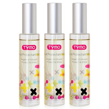 TYMO Heat Protectant for Hair with Argan Oil for Heated Styling Tools, Leave in Conditioner Spray to Smooth &amp; Hydrate, Natural Pure Formulation, Multi-benefit Treatment, Lightweight Spray, Pack of 3