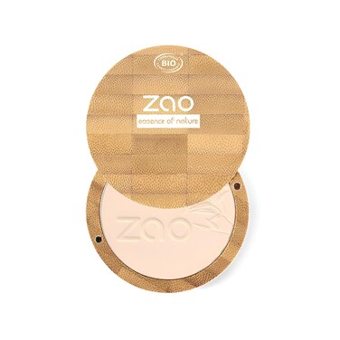 Zao Makeup Compact Pressed Powder Foundation Blendable Face Makeup Long Lasting Portable Full Coverage with Macadamia Oil &amp; Cocoa Butter Lightweight Airbrushing for Pores &amp; Imperfections 9g (306)