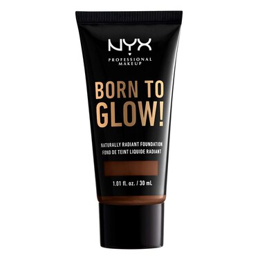 NYX PROFESSIONAL MAKEUP Born To Glow Naturally Radiant Foundation, Medium Coverage - Deep Walnut