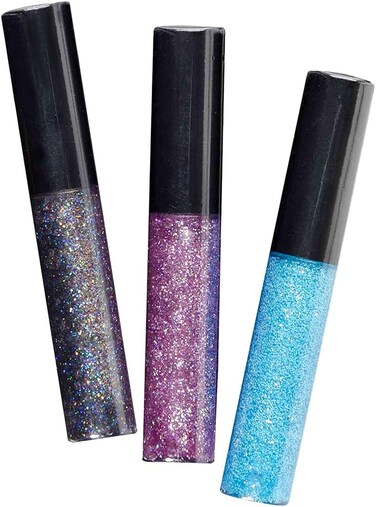 Amscan Multicolor Glitter Lip Gloss - 3 Pcs. - Shimmering Design, Perfect Costume Accessory For Parties, Events &amp; Everyday Glamour