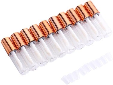 10pcs Empty Lip Balm Tubes Transparent Lip Gloss Tube Container with Cap Transparent Cosmetic Sample Container for Lipstick Making