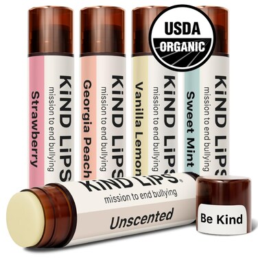 Organic Lip Balm Variety 5 Pack - Moisturizing, Natural, Cruelty-Free for Dry Lips