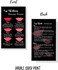 Lip Blush Stages of Healing &amp; Aftercare Instructions Cards   Package of 50   Double Sided Size 2 x 3.5" inches Business Card   Black with Red Lips Design