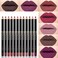 MAEPEOR Matte Lip Liner 12 PCS Nude Brown Series Highly Pigmented and Smoothly Velvet Lipliner Pencil Set Long Lasting and Waterproof Durable Lip Liners (12PCS-1)