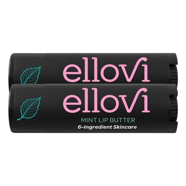 Natural Lip Butter Lip Balm - Mint - Pure Enough to Eat - Made With Just 6 Vegan Ingredients - Moisturizing Lip Care for All Day Hydration (2-Pack)