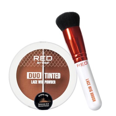 RED by Kiss Lace Wig Brush Tinted Powder Set &ndash; Matte Finish, Oil Control, Lightweight, Long-lasting, Mix &amp; Match Shade Duo