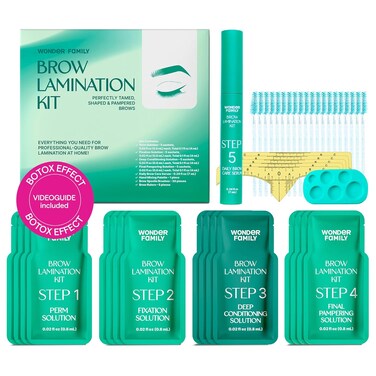 5 Step Eye Brow Lamination Kit - Eyebrow Kit for Women with Brow Lamination Gel &amp; Brow Brushes - Advanced Eye Brow Stencil Kits for Beauty Care - At Home Eyebrow Lamination Kit