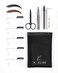 Eyebrow Stamp Stencil Kit w/Free Eyebrow Shaping Tweezer, Spoolie and Scissors Included  Perfect Eyebrow Stencil Kit for One Step Eyebrow Shaping   Waterproof and Long Lasting Powder Finish (Brown)