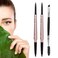 2 Pack of Eyebrow Pencil, Waterproof Eyebrow Makeup with Dual Ends, Professional Brow Kit with Eyebrow Brush, Light Brown