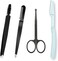 Eyebrow Tweezer Set 4 in 1 Eyebrow Kit,Pro Eyebrow Grooming Set, Eyebrow Trimmers Set Including Eyebrow Razor,Trimmer, Brush, Eyebrow Scissors,Tweezers for Facial Hair, Splinter &amp; Ingrown Hair Removal