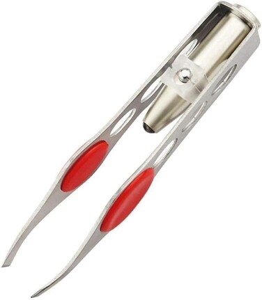 Tweezer With LED Light For Hair Removal Makeup Tool Eyebrow Eyelash DJ0342 Tweezers,Lash Trimmer,Round Trimmer,Round Trimmer,Brow Tools,Hair Tweezers,Ingrown for Tweezer